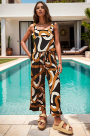 Printed Square Neck Top and Pants Set