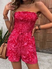 Printed Tube Romper with Pockets
