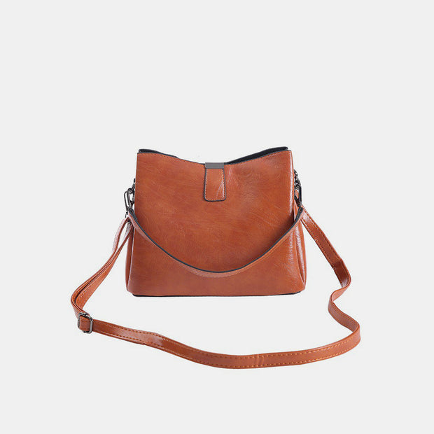 Vegan Leather Bucket Shoulder Bag