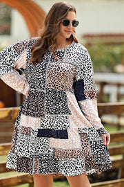 Plus Size Leopard Print Mini Dress