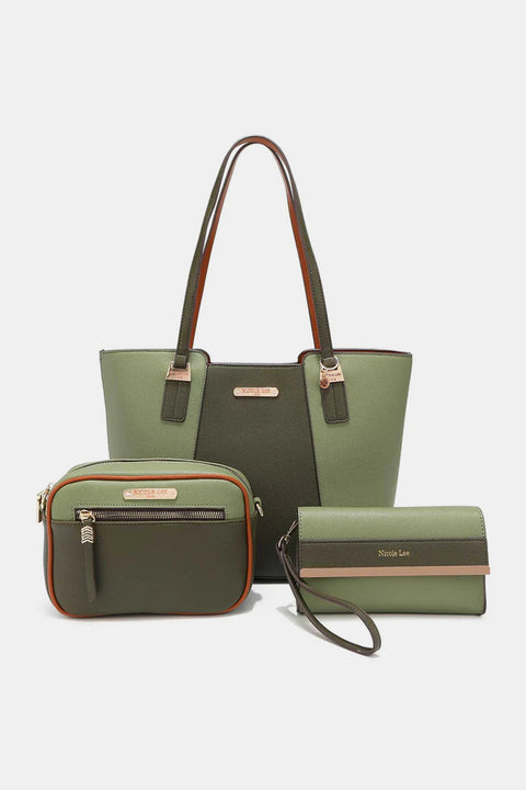 3 Piece Contrast Handbag Set