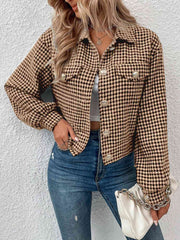 Houndstooth Button Up Jacket