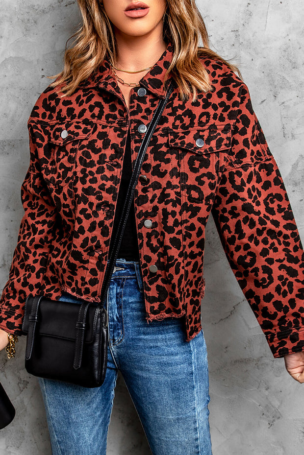 Leopard Print Raw Jacket