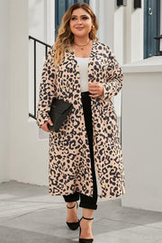 Plus Size Leopard Button Up Cardigan