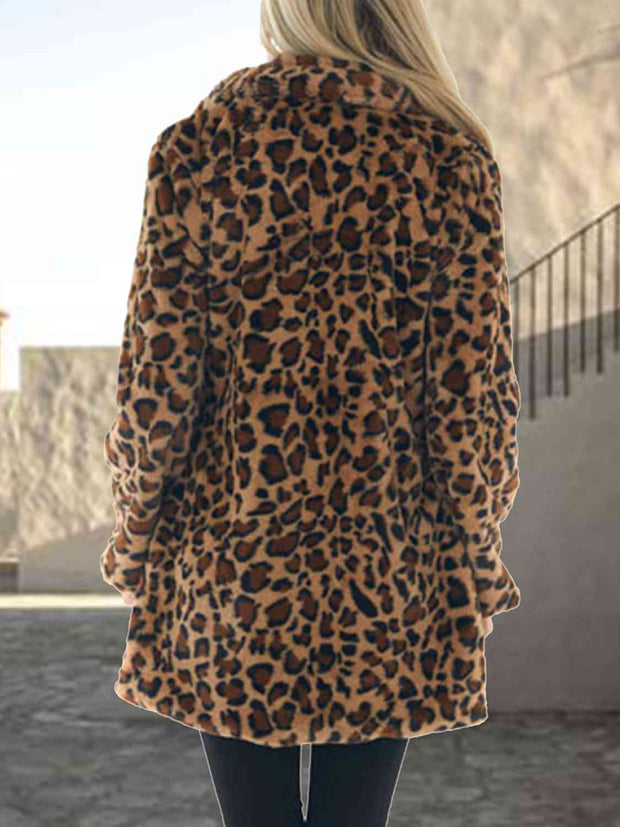 Leopard Coat with Pockets