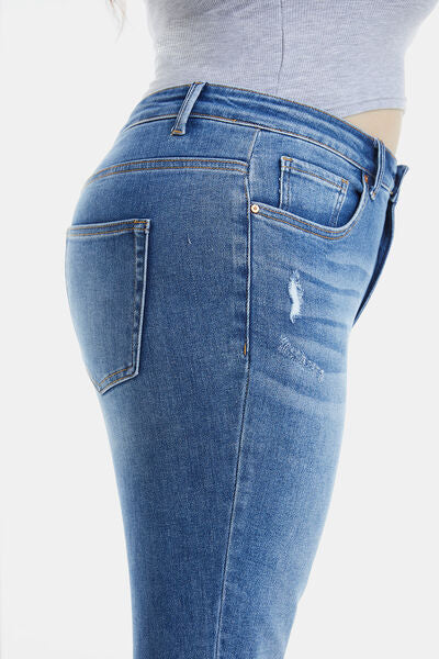 Full Size High Waist Distressed Jeans