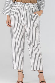 Full Size Striped Cropped Pants