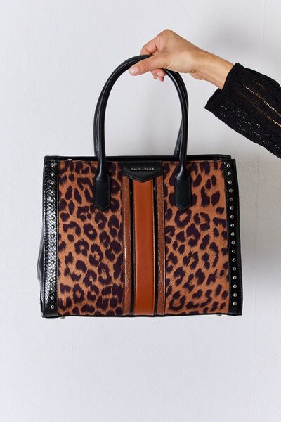 Leopard Rivet Handbag