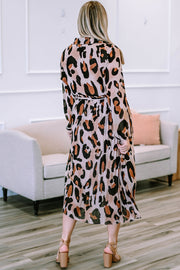 Plus Size Leopard Print Midi Dress