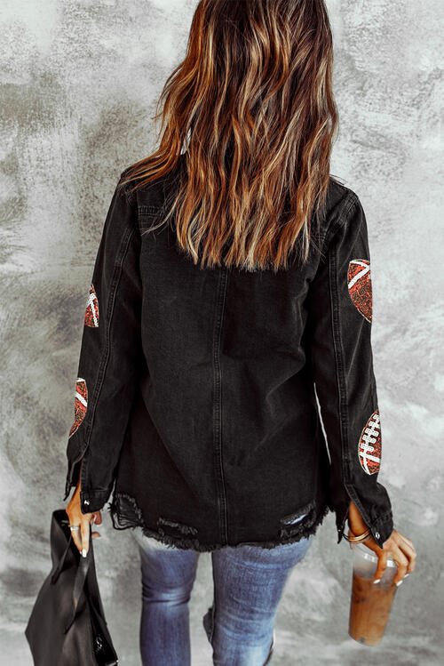Sequin Football Patch Jacket