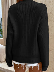 Round Neck Button-Down Sweater
