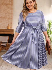 Plus Size Striped Dress