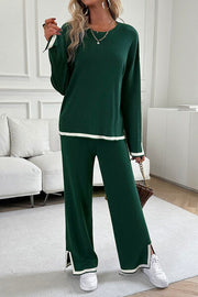 Round Neck Top and Pants Set