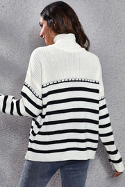 Striped Turtleneck Sweater