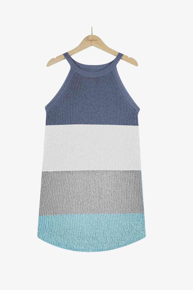 Color Block Sleeveless Knit Top