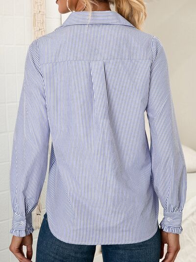 Stripe Button Up Long Sleeve Shirt
