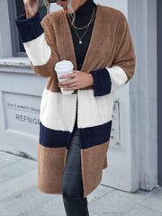Tricolor Open Front Cardigan