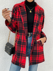 Plaid Coat with Pockets