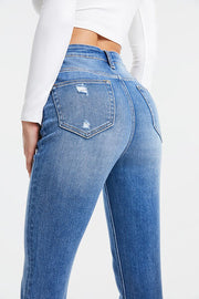 Full Size High Waist Distressed Jeans