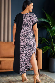Plus Size Leopard Midi Dress