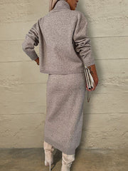 Turtleneck Sweater and Midi Dress Set