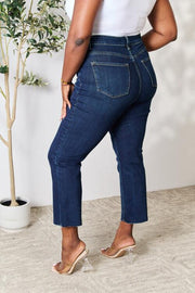 Full Size Raw Hem Straight Jeans