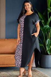 Plus Size Leopard Midi Dress