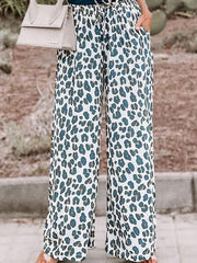 Leopard Pocket Wide Leg Pants
