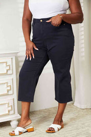 Full Size Tummy Control Cropped Jeans