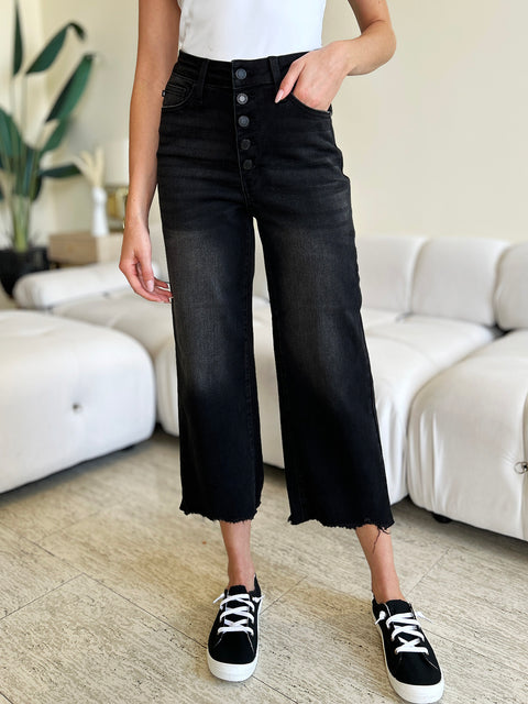 High Waist Button Fly Jeans