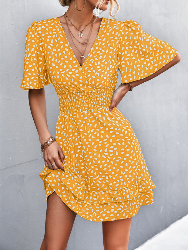 Printed Waist Layer Dress