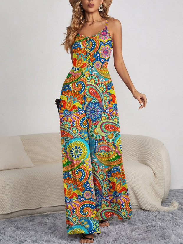 Spaghetti Strap Wide Leg Jumpsuit