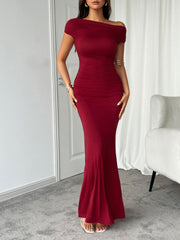 Single Shoulder Maxi Dress