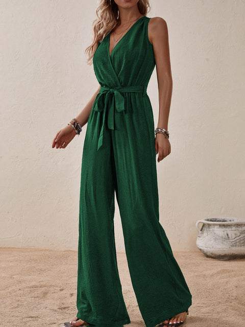 Sleeveless Wide Leg Jumpsuit