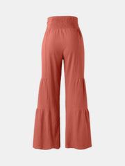 Tied Ruche Wide Leg Pants