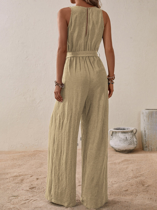 Sleeveless Wide Leg Jumpsuit