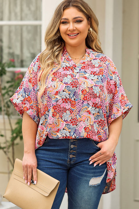 Plus Size Printed Half Sleeve Top