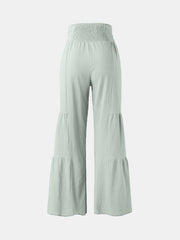 Tied Ruche Wide Leg Pants