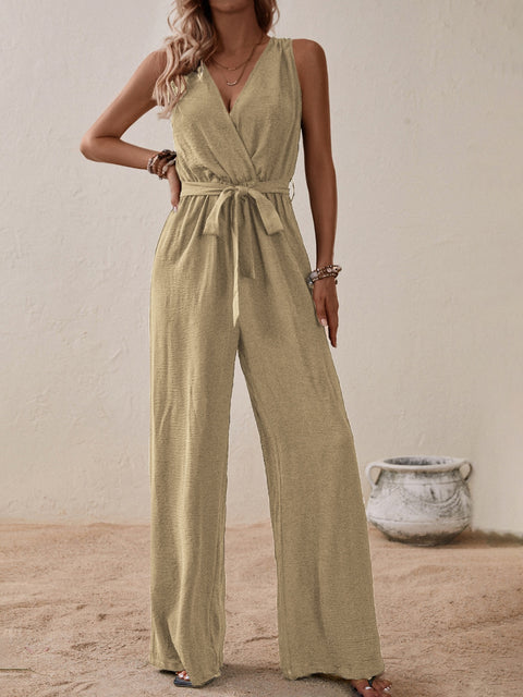 Sleeveless Wide Leg Jumpsuit