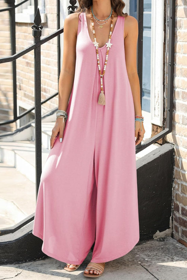 Scoop Neck Wide Leg Jumpsuit