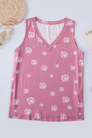 Plus Size Printed V-Neck Tank