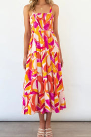 Printed Tiered Sleeveless Dress