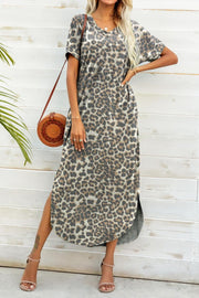 Printed V-Neck Curved Dress