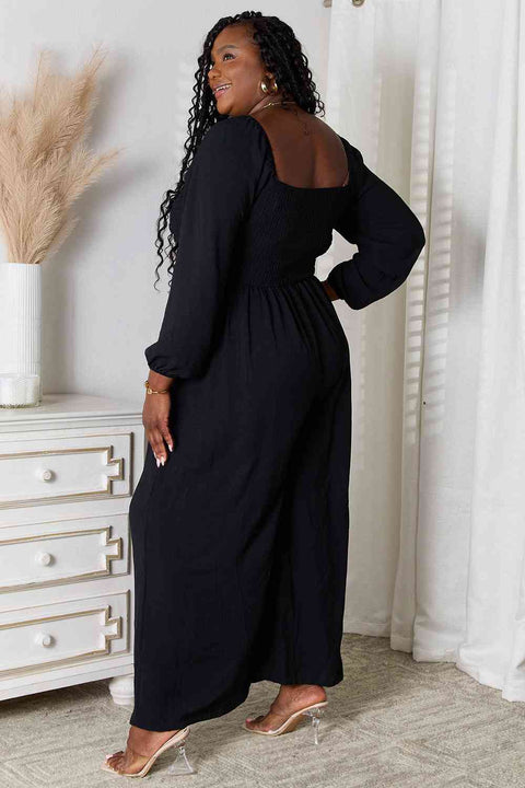 Plus Size Square Neck Jumpsuit with Pockets