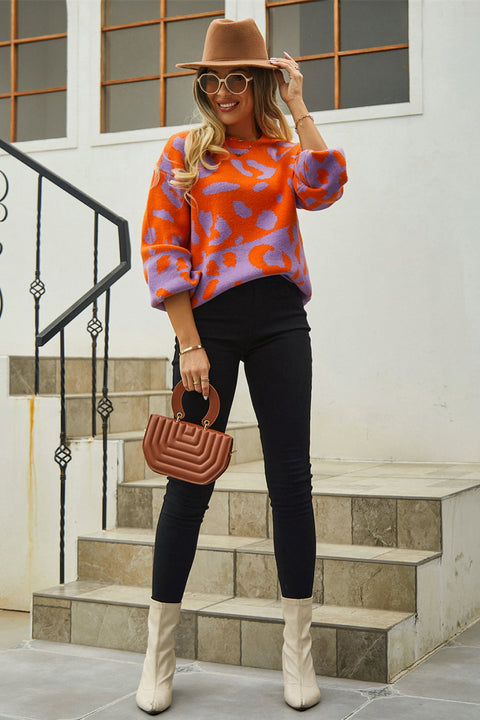 Leopard Round Neck Sweater