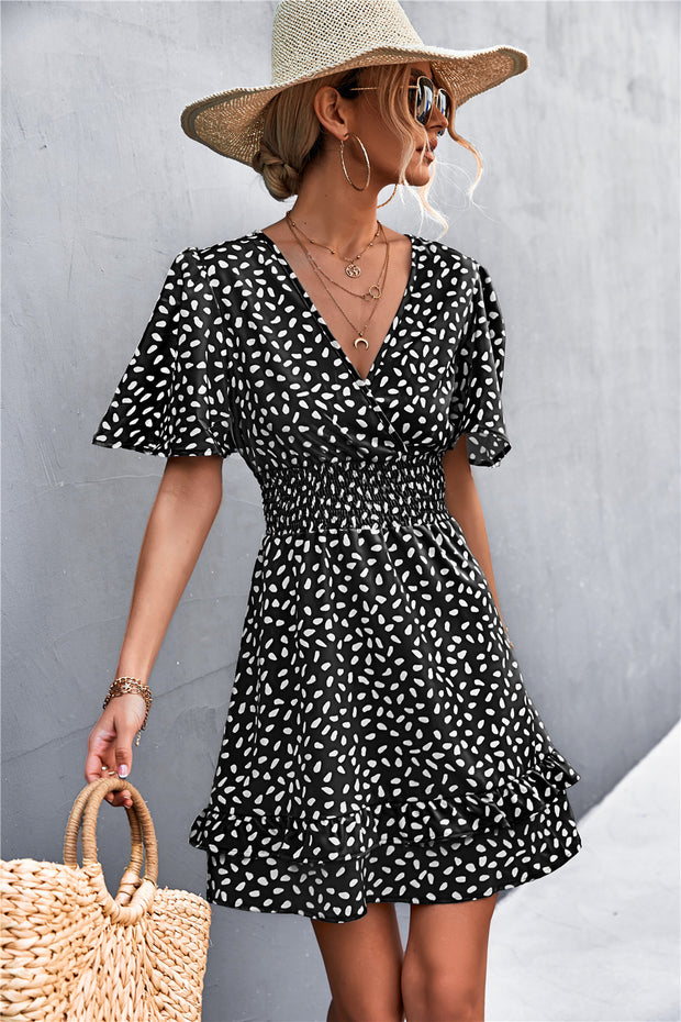 Printed Waist Layer Dress