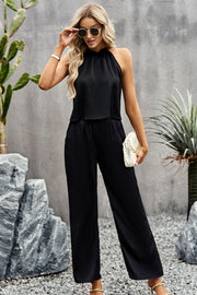 Grecian Neck Sleeveless Top and Pants Set