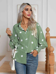 Polka Dot Collar Neck Shirt