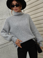 High Neck Knit Pullover Sweater