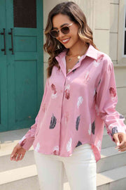 Printed Collar Neck Button Shirt